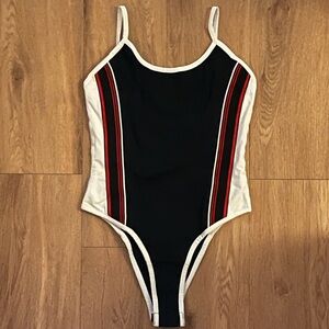70's tricoloured cotton bodysuit